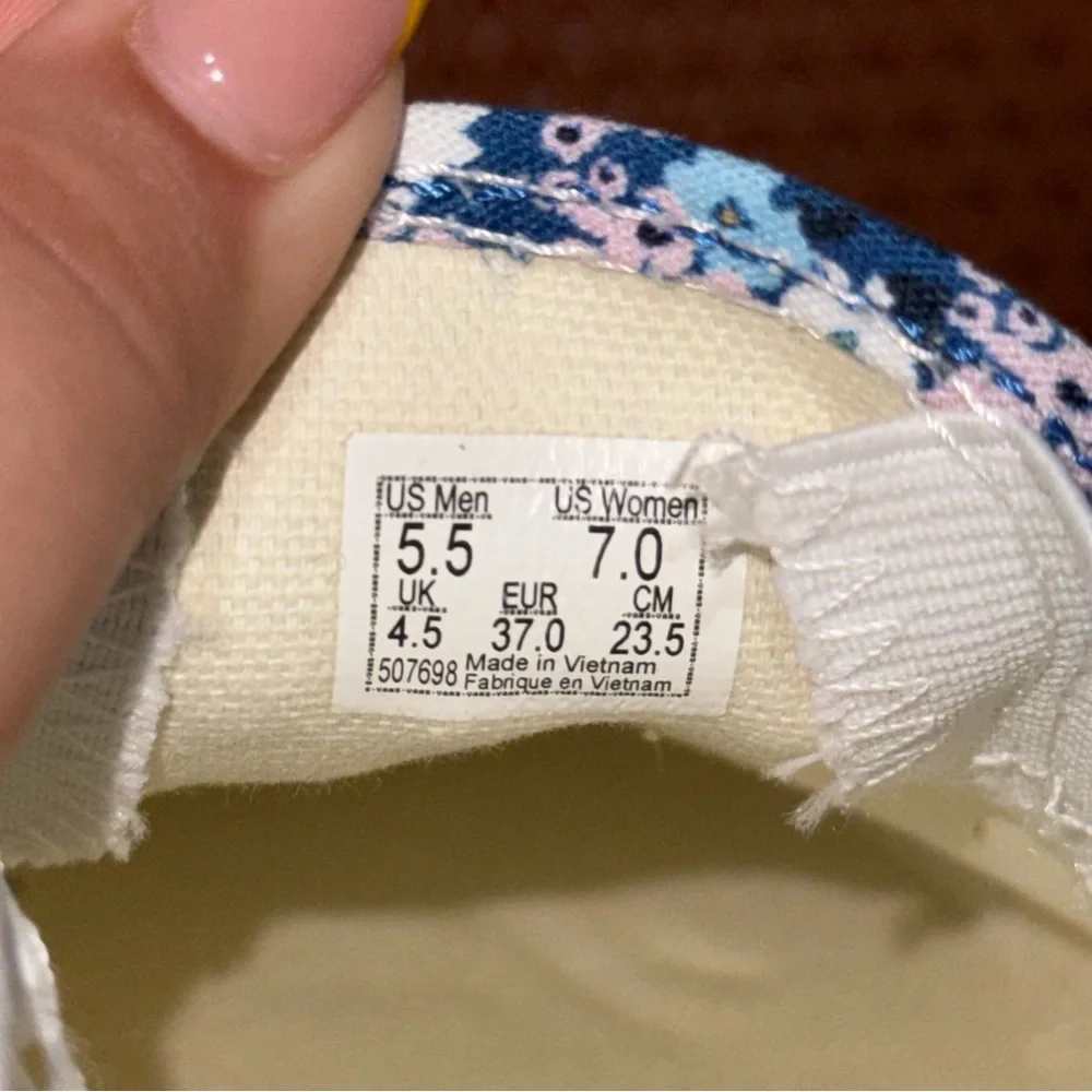 VANS Classic Slip-On Sneakers In True Navy/ Floral (Multi) - Picture 6 of 6